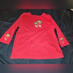 M Female half-sleeve tropical red shirt by CB Casual